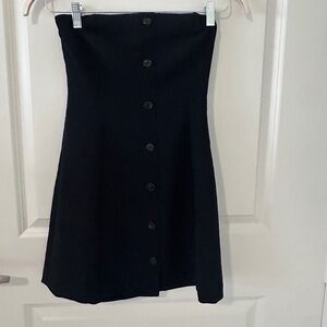 Aritzia Wilfred Black A-Line Button-Front Skirt